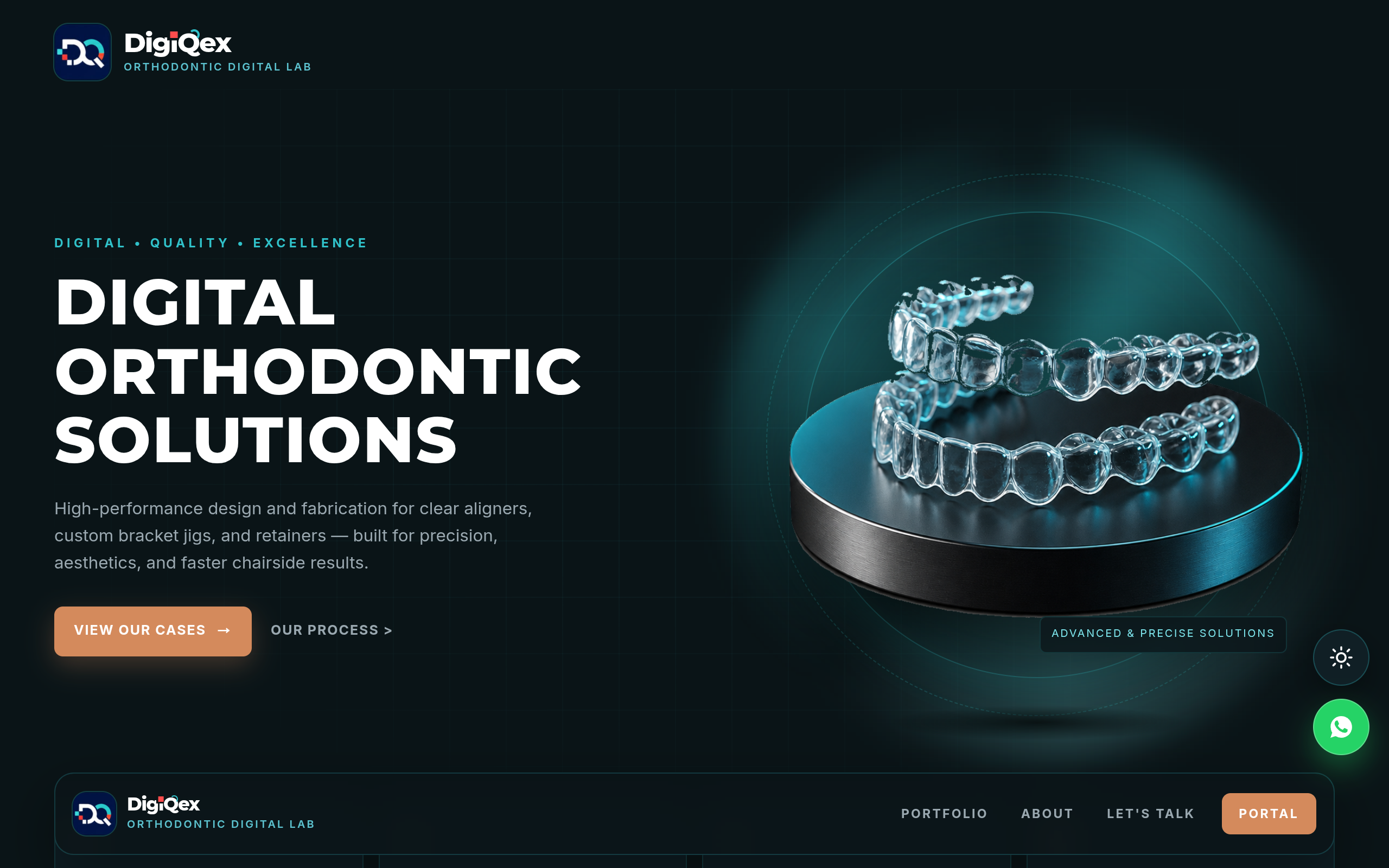 DigiQex orthodontic digital lab website screenshot